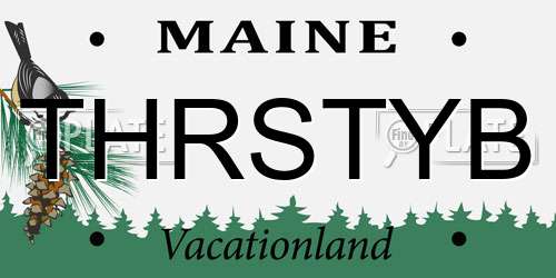 THRSTYB Maine License Plate