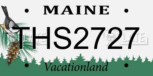 THS2727 Maine License Plate