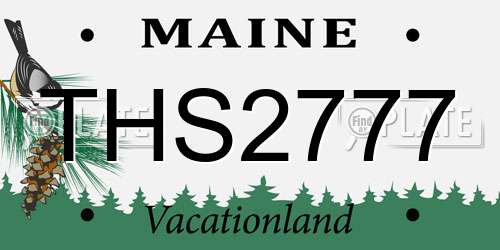 THS2777 Maine License Plate