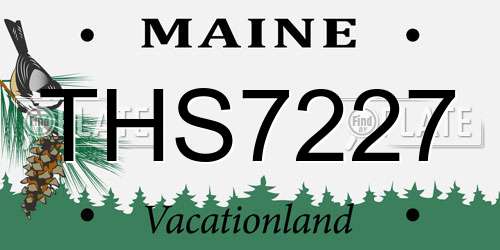 THS7227 Maine License Plate