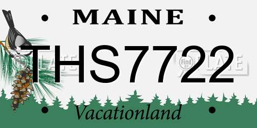 THS7722 Maine License Plate