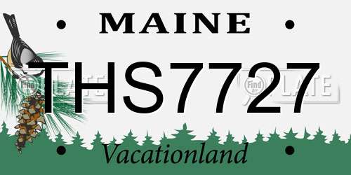 THS7727 Maine License Plate
