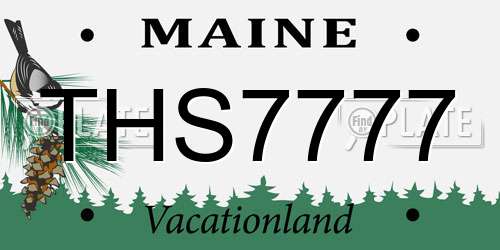 THS7777 Maine License Plate