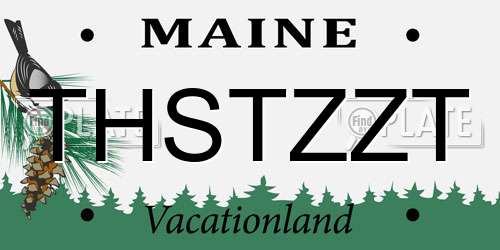 THSTZZT Maine License Plate