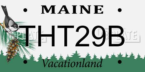 THT29B Maine License Plate