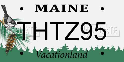 THTZ95 Maine License Plate