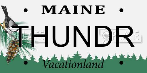 THUNDR Maine License Plate