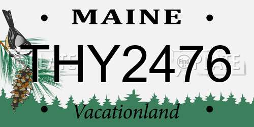THY2476 Maine License Plate
