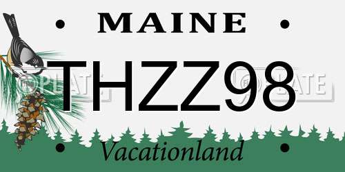 THZZ98 Maine License Plate