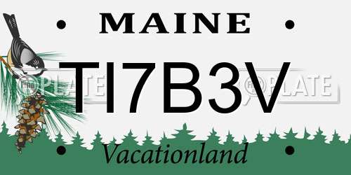 TI7B3V Maine License Plate