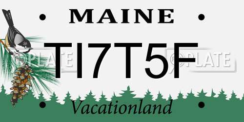 TI7T5F Maine License Plate