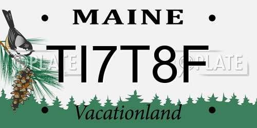 TI7T8F Maine License Plate