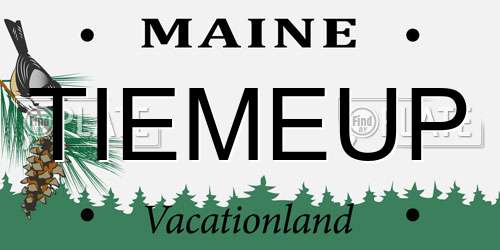 TIEMEUP Maine License Plate