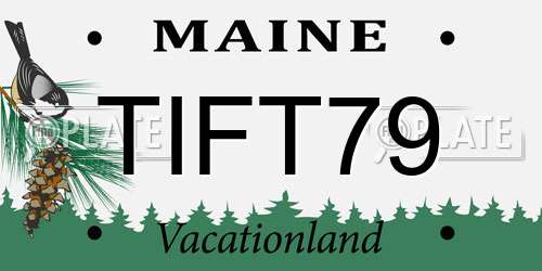 TIFT79 Maine License Plate