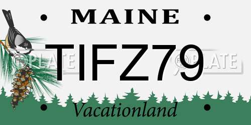TIFZ79 Maine License Plate