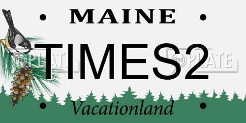 TIMES2 Maine License Plate
