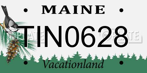 TIN0628 Maine License Plate
