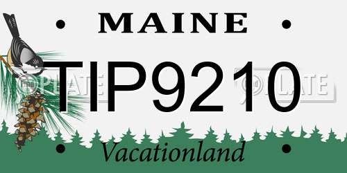 TIP9210 Maine License Plate