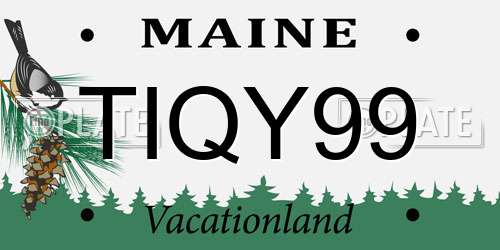 TIQY99 Maine License Plate