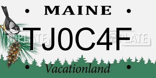 TJ0C4F Maine License Plate