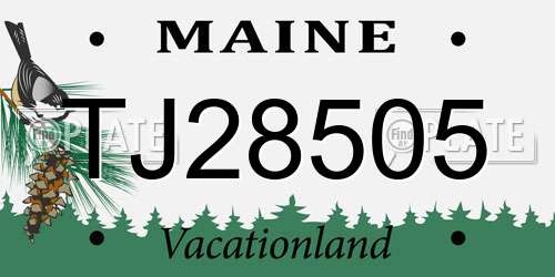 TJ28505 Maine License Plate