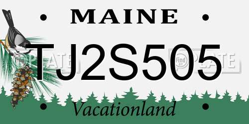 TJ2S505 Maine License Plate