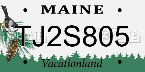 TJ2S805 Maine License Plate