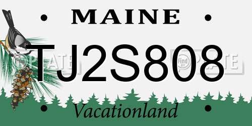 TJ2S808 Maine License Plate