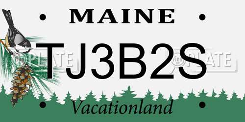 TJ3B2S Maine License Plate