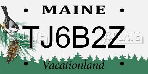 TJ6B2Z Maine License Plate
