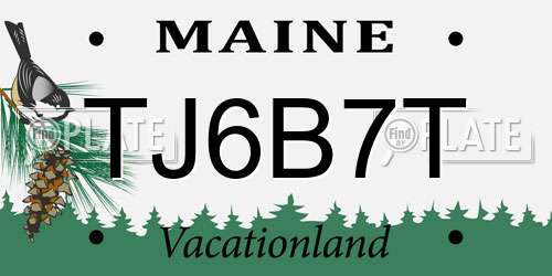 TJ6B7T Maine License Plate