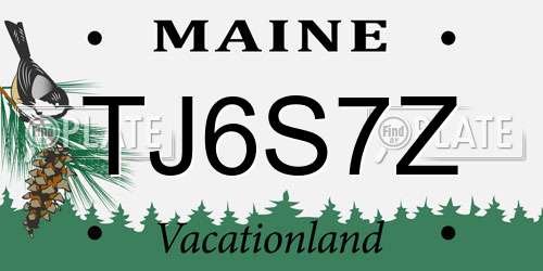 TJ6S7Z Maine License Plate