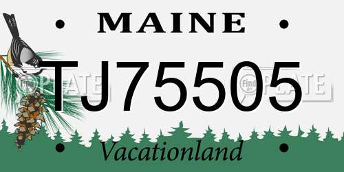 TJ75505 Maine License Plate