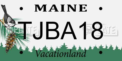 TJBA18 Maine License Plate