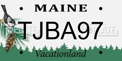 TJBA97 Maine License Plate