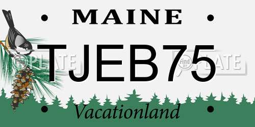 TJEB75 Maine License Plate