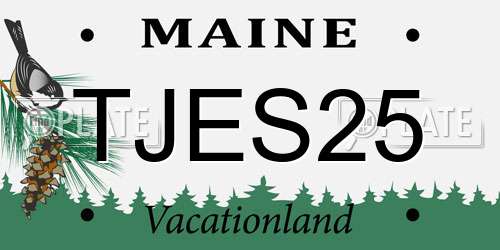 TJES25 Maine License Plate