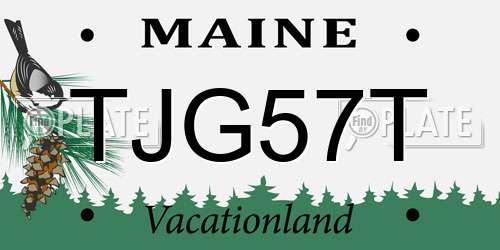 TJG57T Maine License Plate