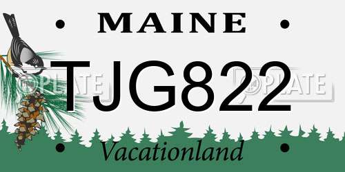 TJG822 Maine License Plate