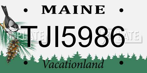 TJI5986 Maine License Plate