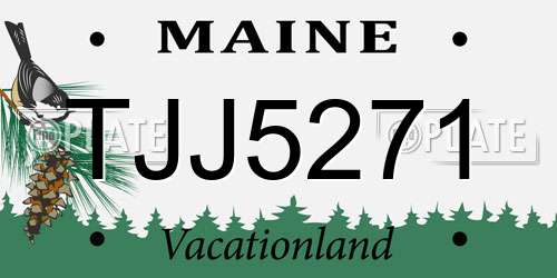 TJJ5271 Maine License Plate