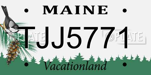 TJJ5771 Maine License Plate