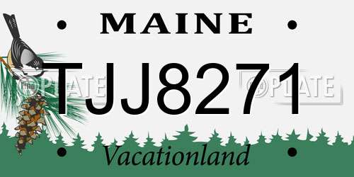 TJJ8271 Maine License Plate