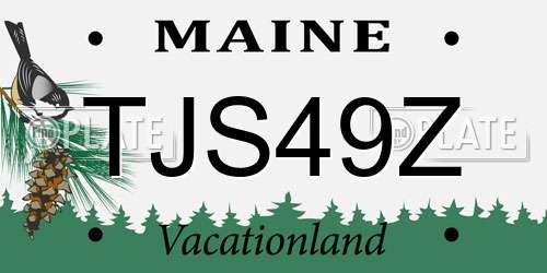 TJS49Z Maine License Plate