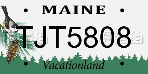 TJT5808 Maine License Plate