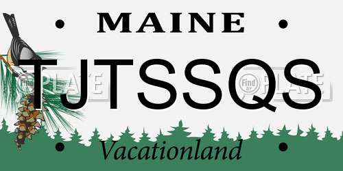 TJTSSQS Maine License Plate