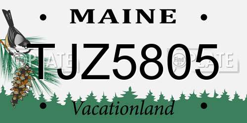 TJZ5805 Maine License Plate