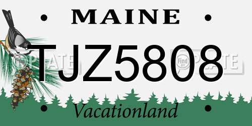 TJZ5808 Maine License Plate