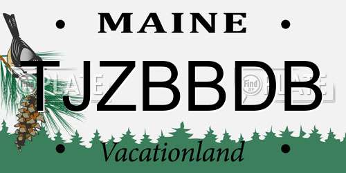 TJZBBDB Maine License Plate