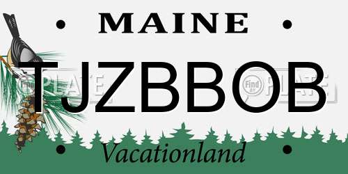 TJZBBOB Maine License Plate
